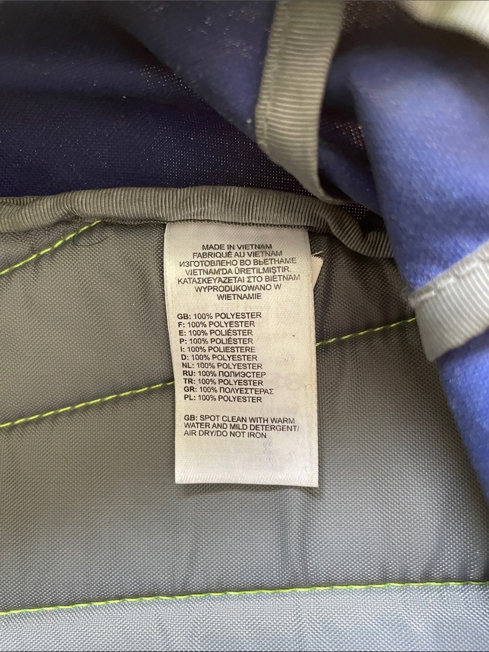 The North Face Kids Sprout Backpack in Blue and Lime - Picture 3 of 16